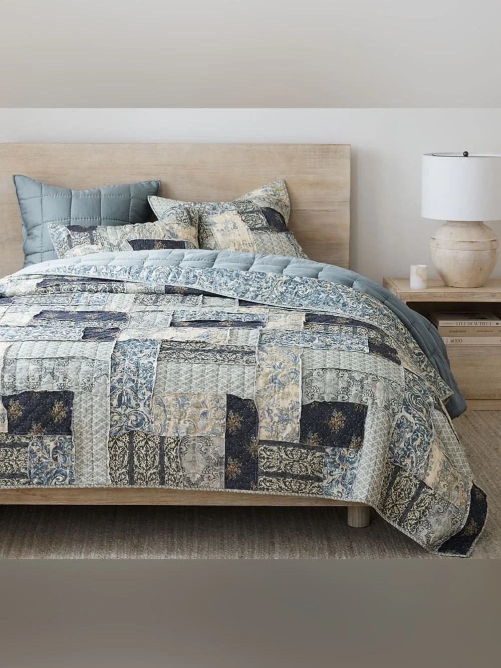 Pottery Barn | Delaney Handcrafted Patchwork Cotton Quilted~  1/ Euro Sham